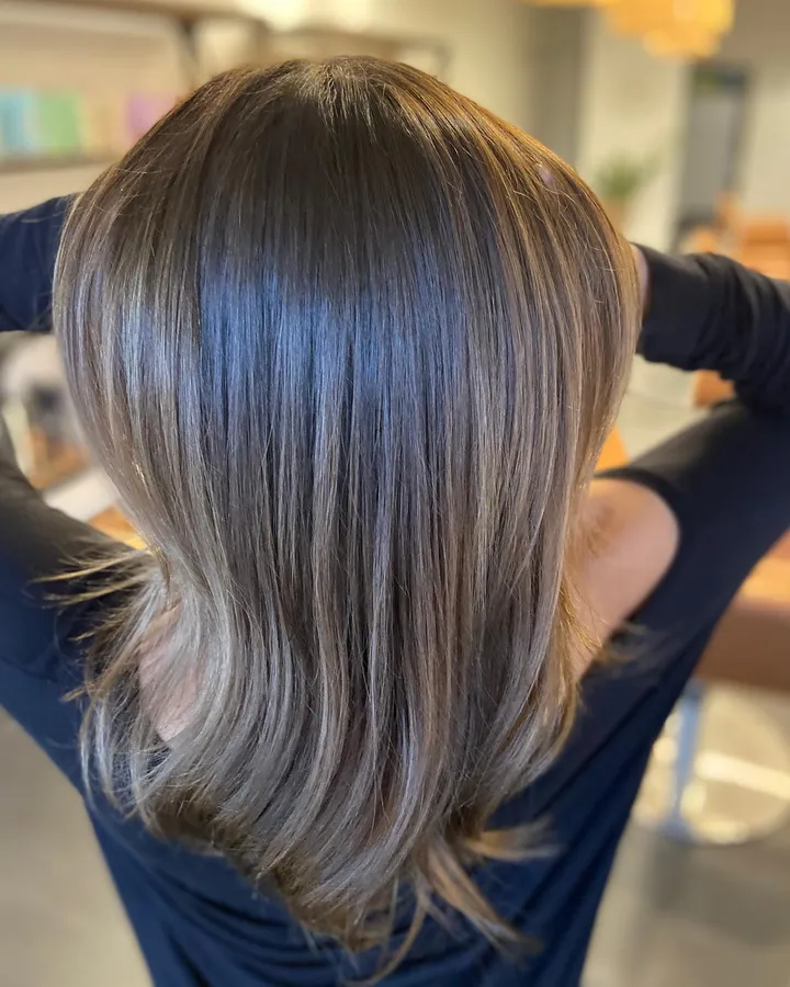 Brunette with subtle highlights